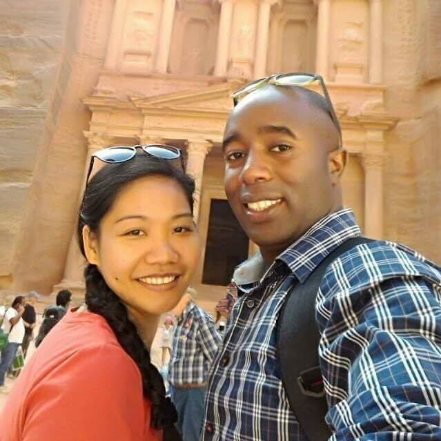 Two people posing together for a photograph